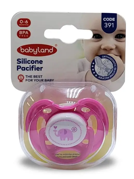 Baby Land Пустышка ортодонтическая скошеной формы силиконовая 0-6 мес, розовый, фото 6