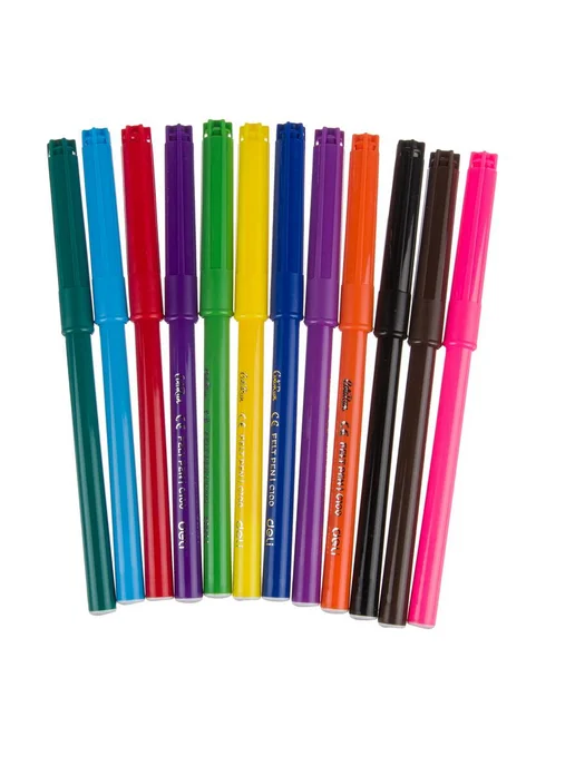 DELI Фломастеры Дели ColoRun яркие 12 цветов, 12 цв., фото 3