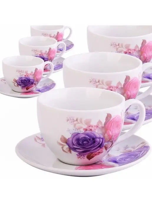 Чайный набор сервиз из фарфора на 6 персон 220 мл - фото 7