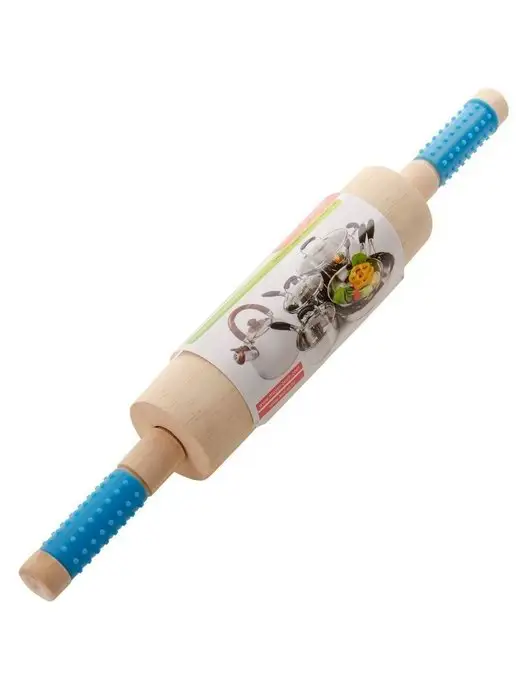 Скалка для теста деревянная с ручками - фото 5