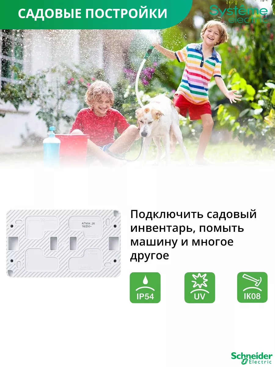 Розетка двойная с крышкой ударопрочная IP54 накладная PROFI Schneider  Electric 114227783 купить за 762 ₽ в интернет-магазине Wildberries