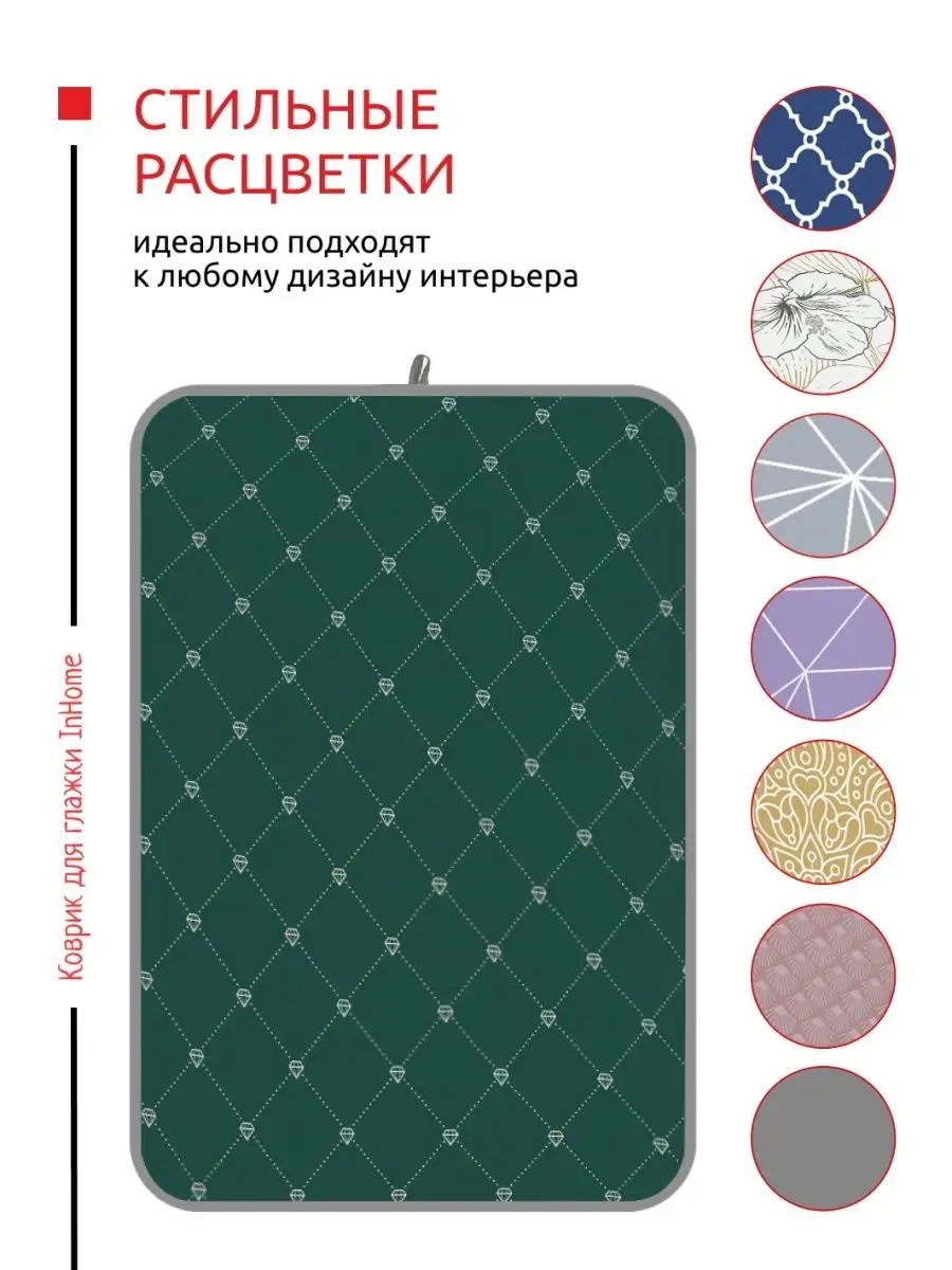 Коврик для глажки и отпаривания одежды 75х110 см InHome 114233693 купить в  интернет-магазине Wildberries