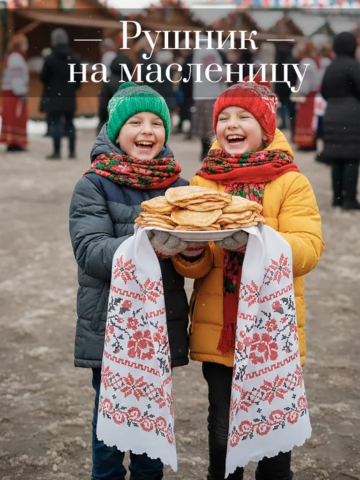 Твой рушник Рушник в русском стиле, белый, фото 3