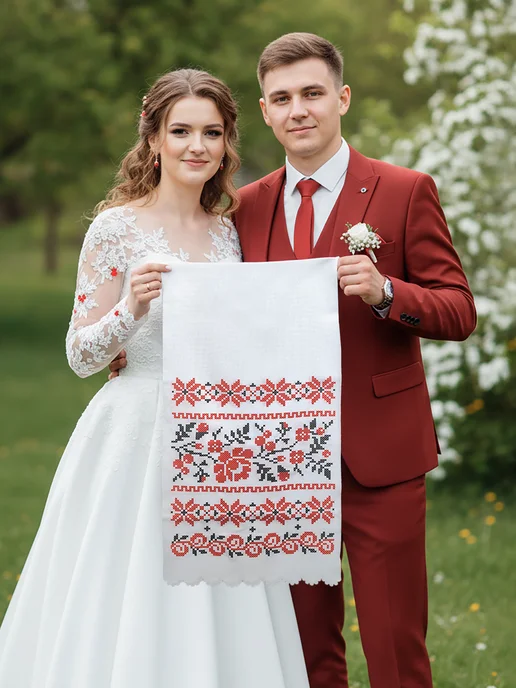 Твой рушник Рушник в русском стиле, белый, фото 5