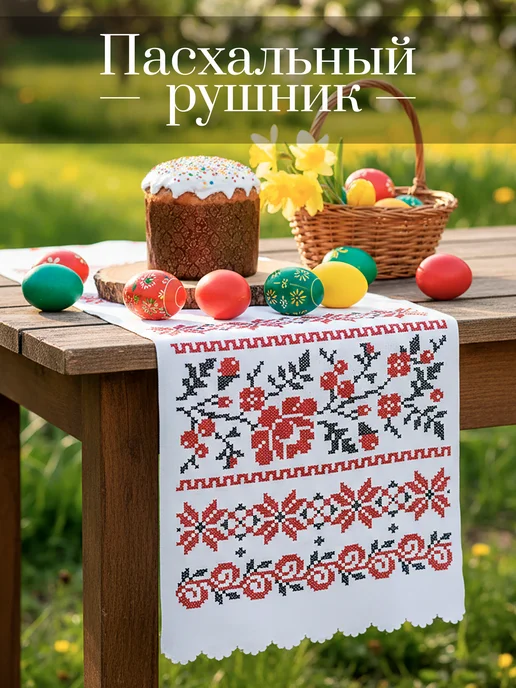 Твой рушник Рушник в русском стиле, белый, фото 6