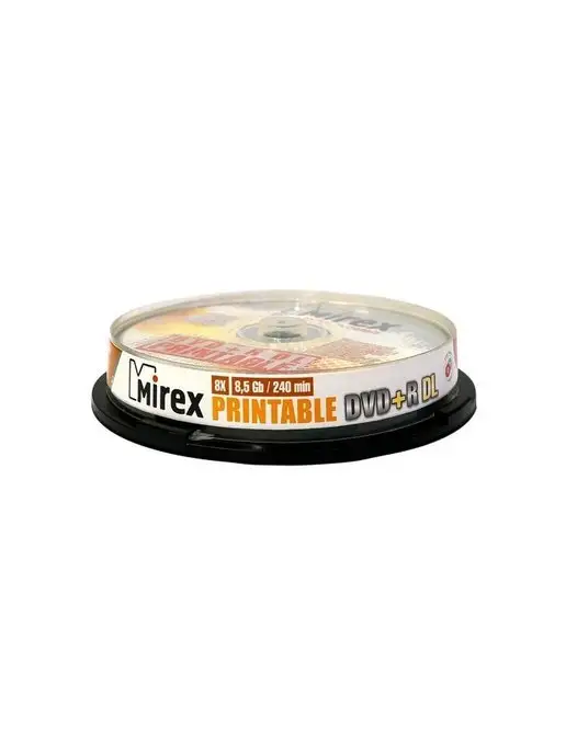 Mirex Диски для записи DVD+R Ink Printable Dual Layer, 8.5 ГБ, 8x…, 8,5 ГБ