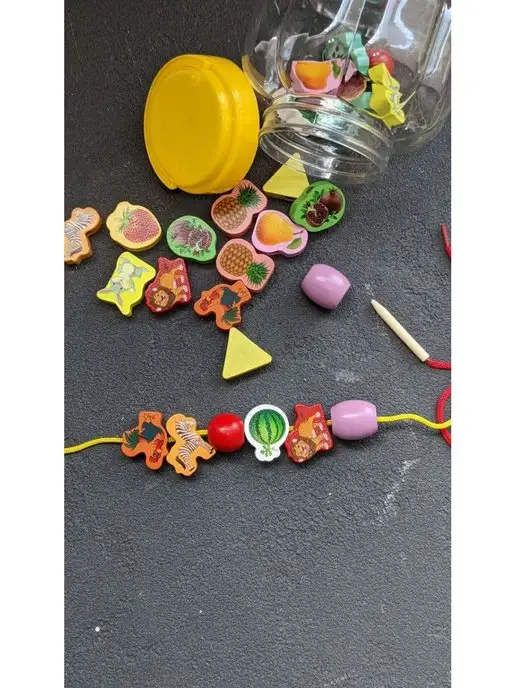 play and learn Шнуровка в банке, белый, фото 2