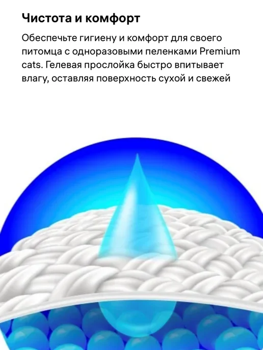 Premium cats Пеленки для собак одноразовые гелевые 30х45 25 шт, 25 шт, фото 3