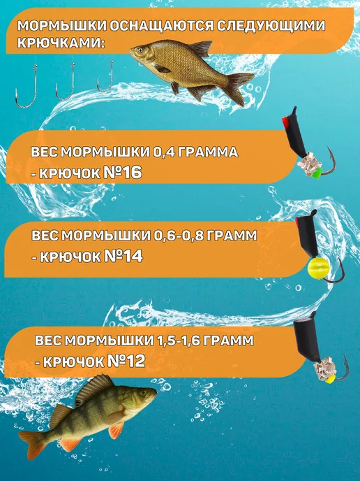 Улов37 Набор вольфрамовых мормышек для рыбалки, 0,8 г, фото 7