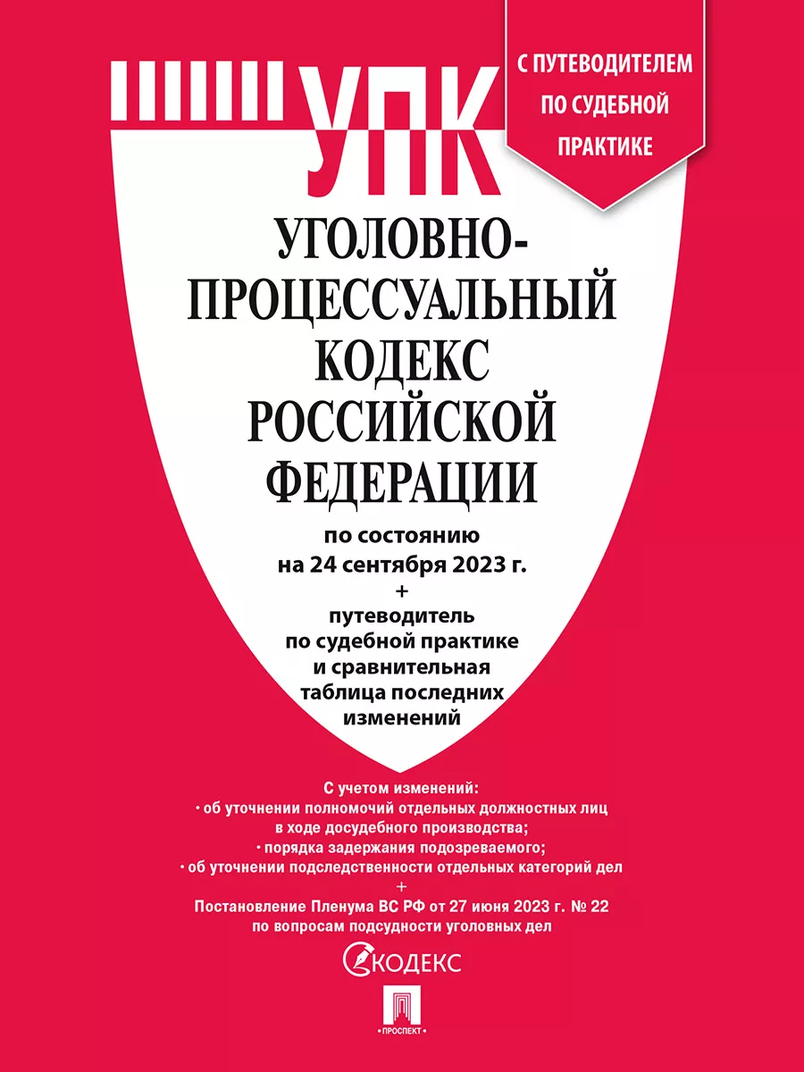 Уголовно-Процессуальный Кодекс РФ на 24.09.23 Проспект 114562200 купить в  интернет-магазине Wildberries