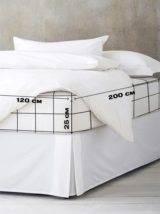 Crazy Getup Простыня натяжная 120х200х25 см хлопок Клетка, 120x200x25 см, фото 2