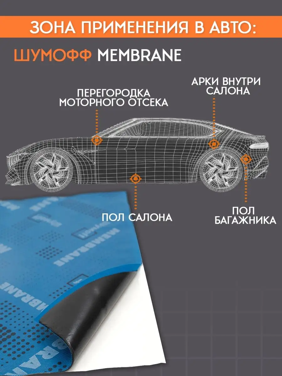 Шумоизоляция для авто Шумофф Membrane Шумофф 114583739 купить за 4 032 ₽ в  интернет-магазине Wildberries