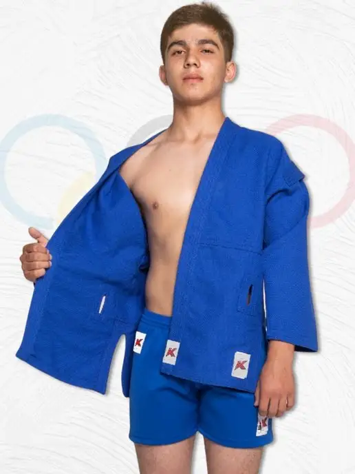 KURASH Куртка для самбо взрослая 440 гм, синий, фото 6