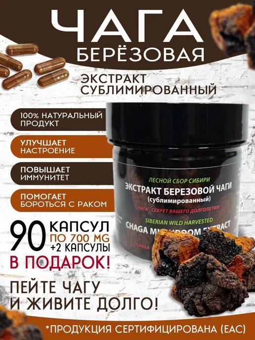 ЧАГА ФУД CHAGAFOOD Экстракт чаги березовой сублимированный БИО, вариант