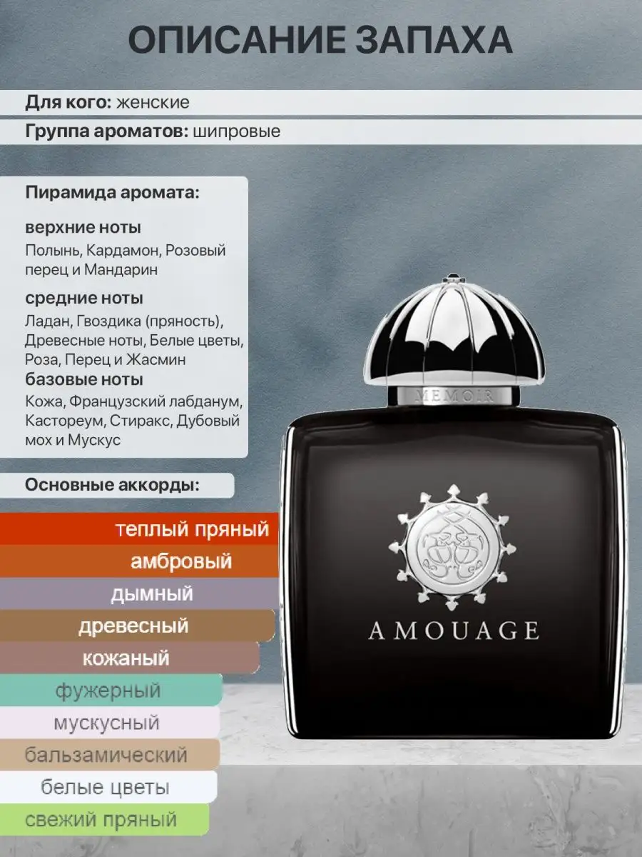 Распив / отливант оригинальных духов AMOUAGE MEMOIR WOMAN EDP / Парфюм  Амуаж VISSTY PERFUMERY 114632982 купить за 360 ₽ в интернет-магазине  Wildberries