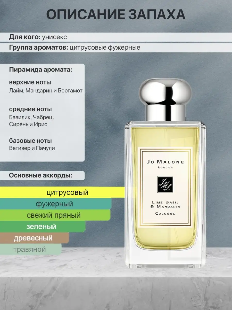 Jo Malone Lime Basil Mandarin VISSTY PERFUMERY 219 Wildberries 114641073