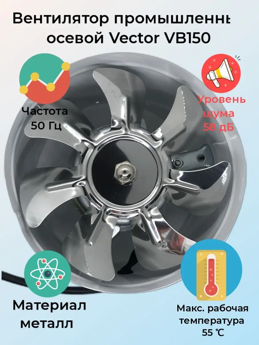 Вентилятор промышленный осевой Vector VB150