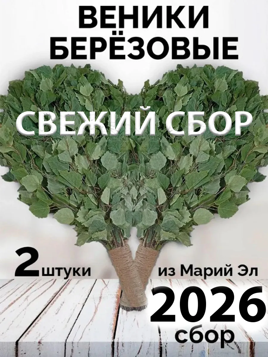 Веник для бани березовые 2 штуки 2026