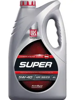 Масло Лукойл Супер SG CD 5W-40, 4 л. 3471800 LUKOIL 114721028 купить за 1 340 ₽ в интернет-магазине Wildberries