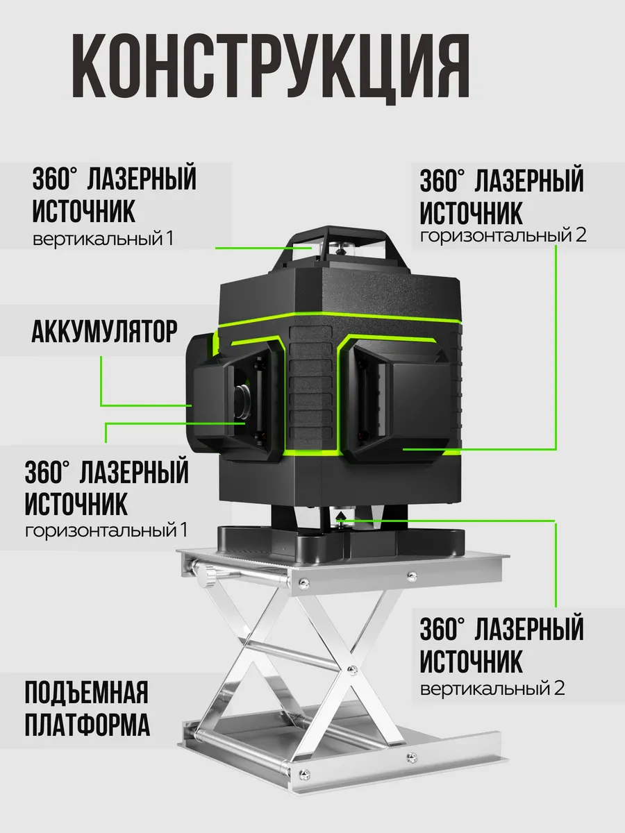 Нивелир лазерный уровень 360 самовыравнивающийся MetalScan 114799037 купить  за 4 010 ₽ в интернет-магазине Wildberries