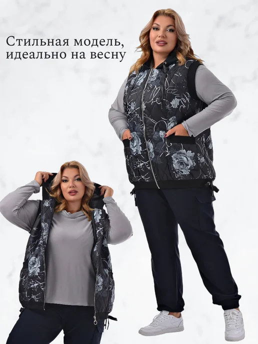 PreWoman Жилетка утепленная с капюшоном, черный, фото 3