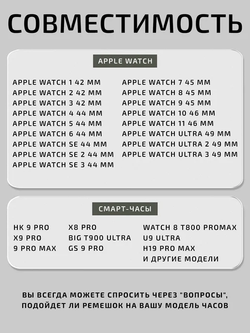 VladInspire Ремешок для Apple Watch 44 45 46 49 mm силиконовый, белый, фото 7