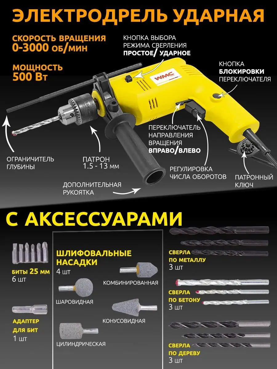 Ручной электроинструмент в кейсе WMC Tools 114995348 купить за 7 143 ₽ в  интернет-магазине Wildberries