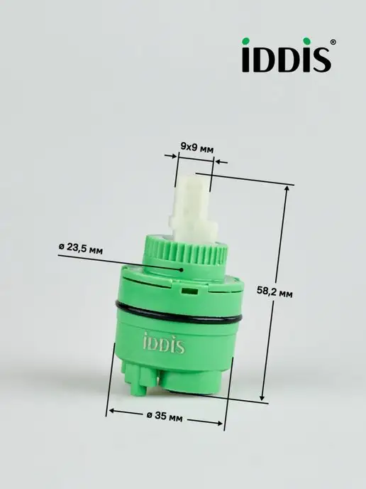 IDDIS Картридж для смесителя, 35 мм, керамический, зеленый, фото 2
