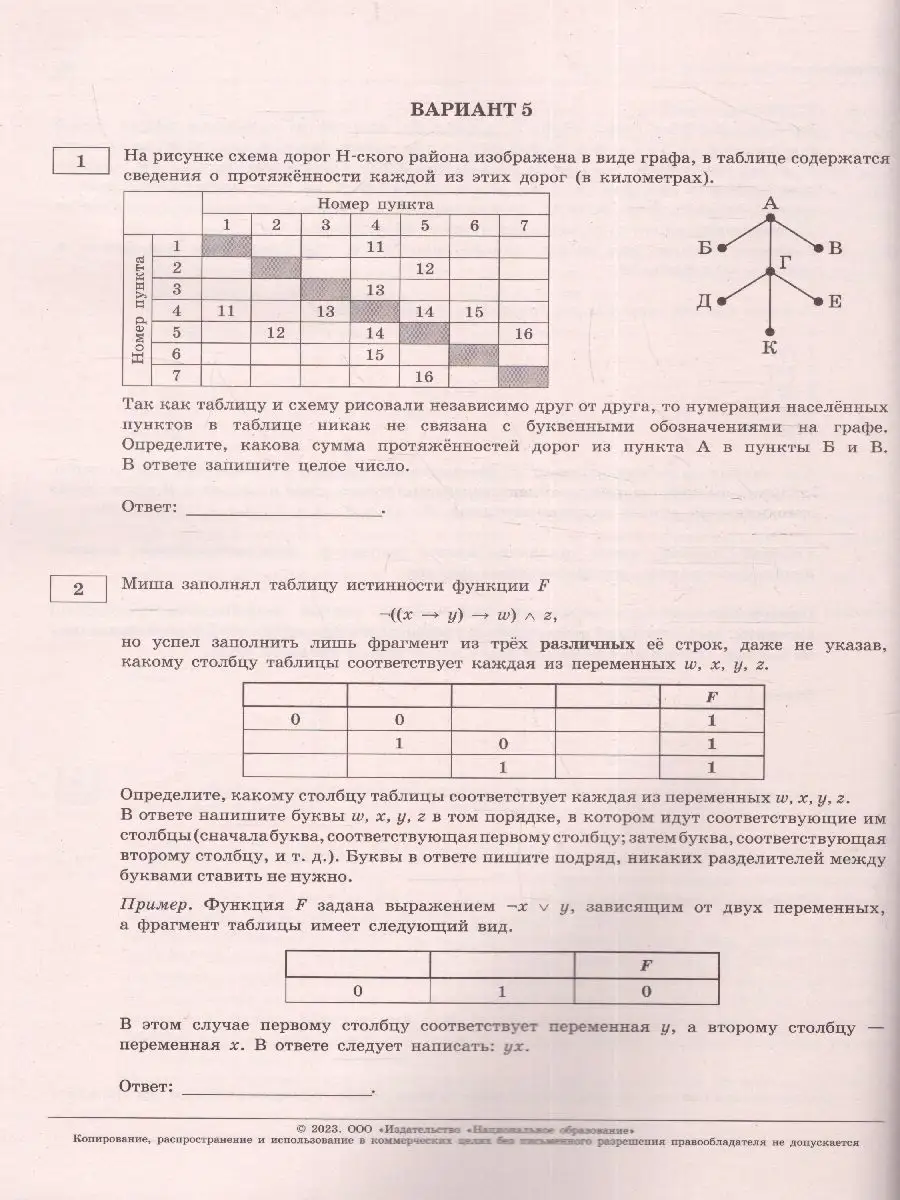 ЕГЭ 2023 Информатика: 10 типовых экзаменационных вариантов Национальное  Образование 115085303 купить в интернет-магазине Wildberries