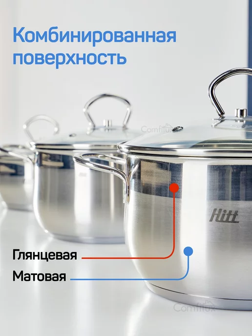 HITT Кастрюля 1, 4 л, для индукционной плиты с крышкой, 4 л, фото 8