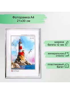 Фоторамка пластик "Радуга" 21х30 см, серебро Platinum 115449542 купить за 307 ₽ в интернет-магазине Wildberries