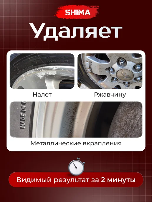 SHIMA Очиститель дисков и кузова DETAILER FERRUM GEL CAR 500 мл, вариант, фото 7