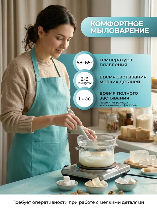 Дети Арт Основа для мыла белая матовая 1 кг, 1 кг, фото 2