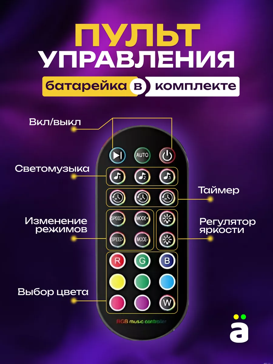 Светодиодная лента 10 метров с пультом RGB led Daskus 115564616 купить за  972 ₽ в интернет-магазине Wildberries