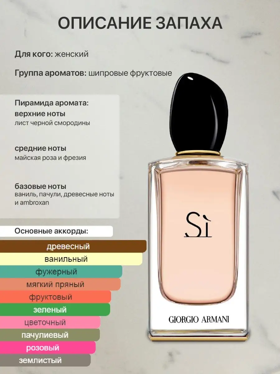 Распив отливант оригинальных духов Giorgio Armani Si lada perfume 115642381  купить за 390 ₽ в интернет-магазине Wildberries