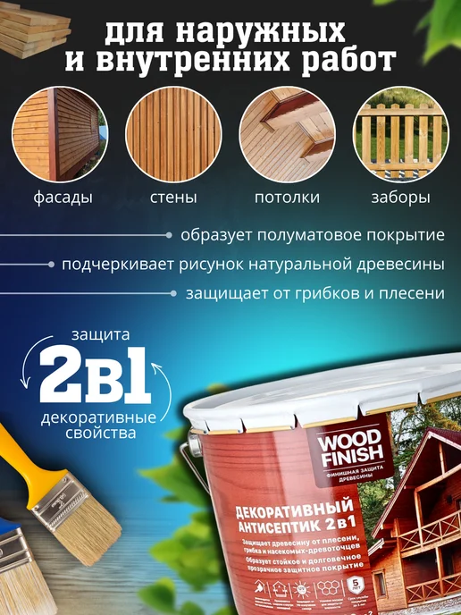 FORMULA PROF_STROY Пропитка для дерева антисептик WOOD FINISH, вариант, фото 3