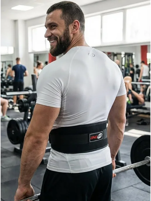OneFit Пояс атлетический спортивный, черный, фото 4