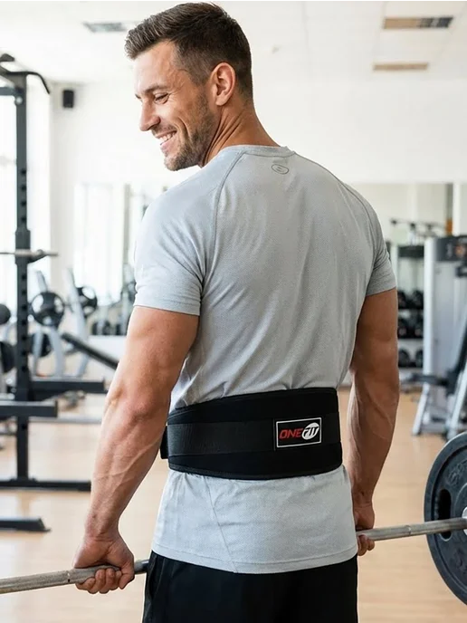 OneFit Пояс атлетический спортивный, черный, фото 5
