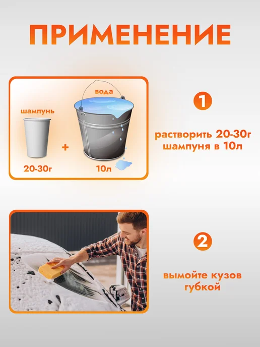 AVS Автошампунь концентрированный для ручной мойки 1 л, 1 л, фото 5