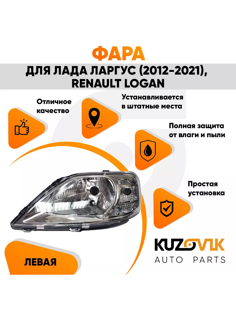 Фара левая Лада Ларгус 2012-2021 Рено Логан под корректор KUZOVIK 116143451  купить за 4 023 ₽ в интернет-магазине Wildberries