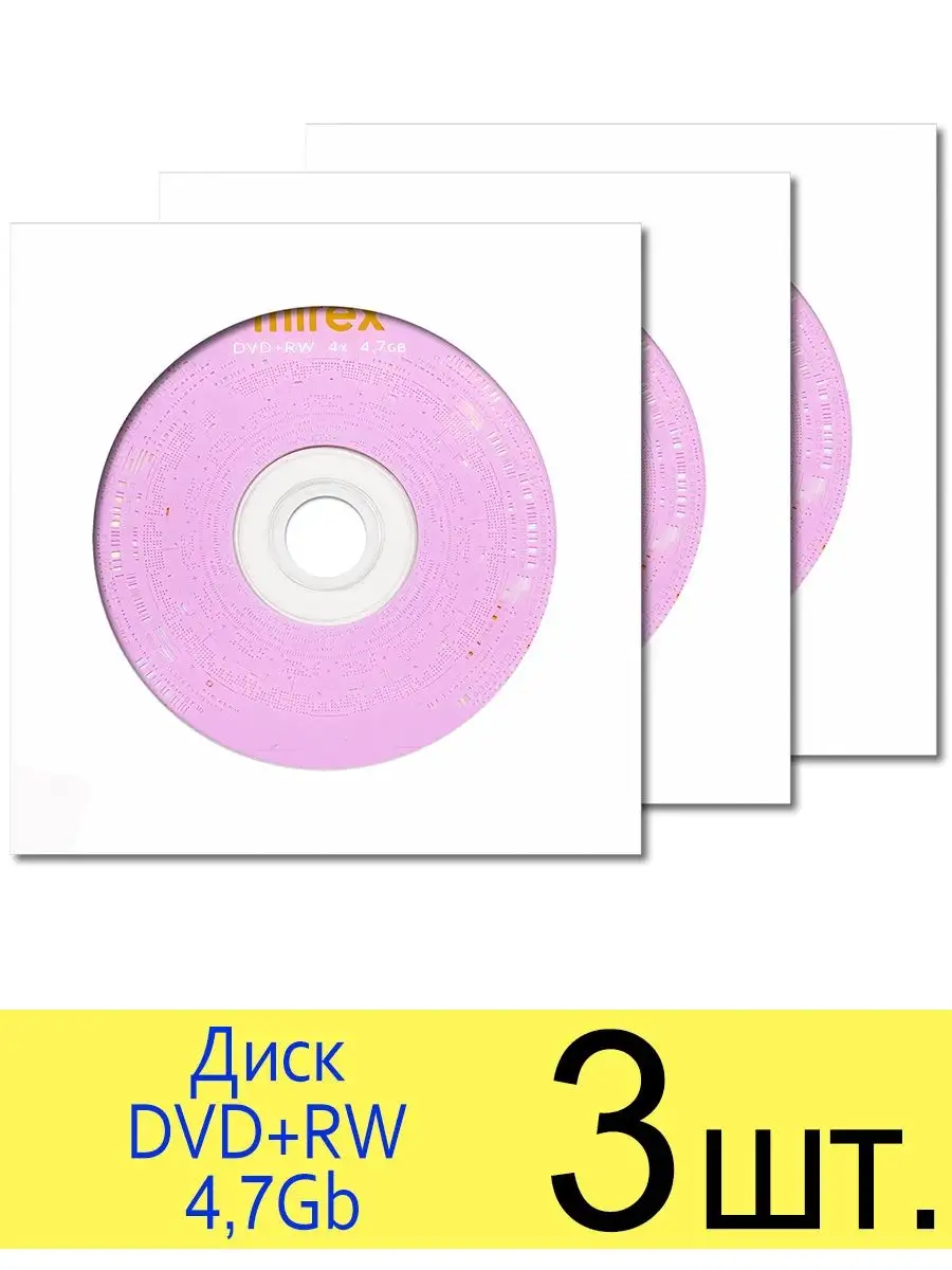 Диск DVD+RW 4,7Gb 4x Mirex в конверте