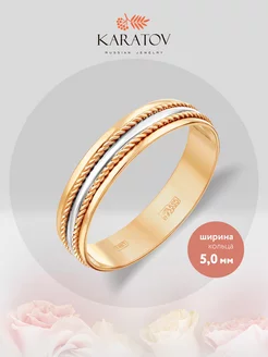 Обручальное кольцо золотое 585 KARATOV 116340512 купить за 12 088 ₽ в интернет-магазине Wildberries