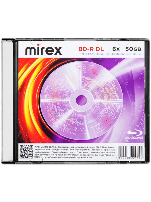 Mirex Диск BD-R 50Gb 6x, slim box, 50 ГБ, фото 2