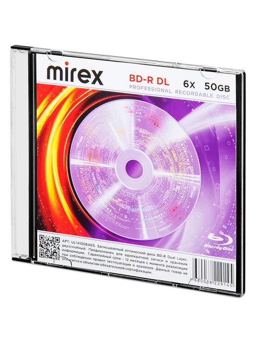 Mirex Диск BD-R 50Gb 6x, slim box, 50 ГБ, фото 3