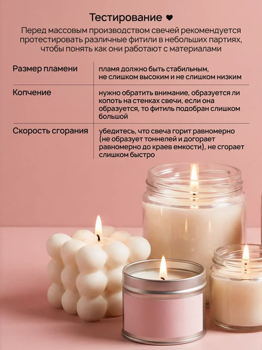 Well Home Фитиль для свечей хлопковый 61 м, белый, фото 4