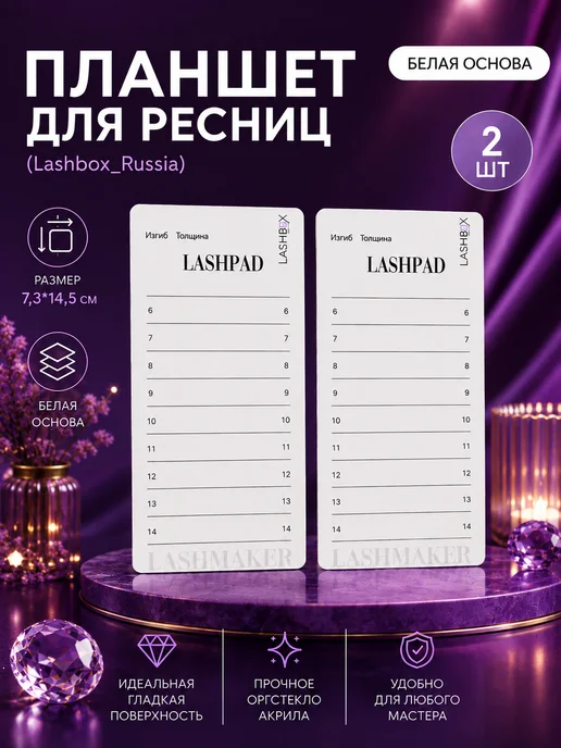 Lashbox_Russia Наклейка на планшет для наращивания ресниц, 2 шт, фото 2
