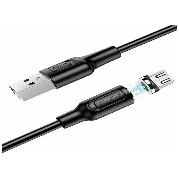 Кабель microUSB-USB, магнитный, 2.4А, 1м, PVC