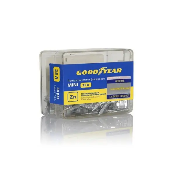 Флажковые предохранители Goodyear «мини», набор 50 шт, 25 А