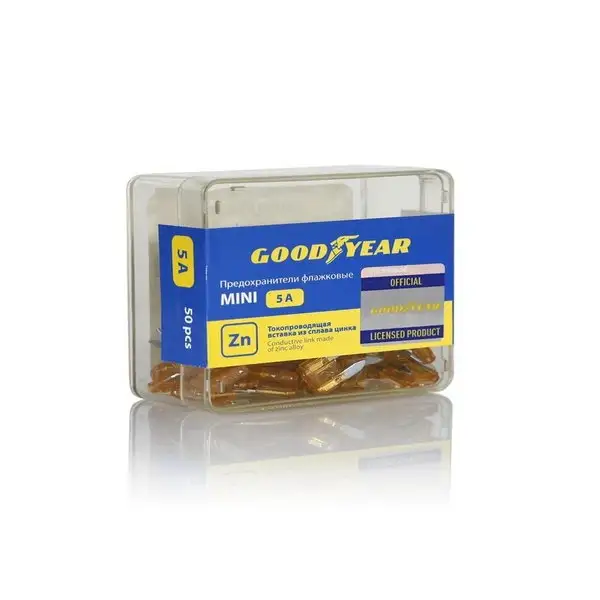 Флажковые предохранители Goodyear «мини», набор 50 шт, 5 А