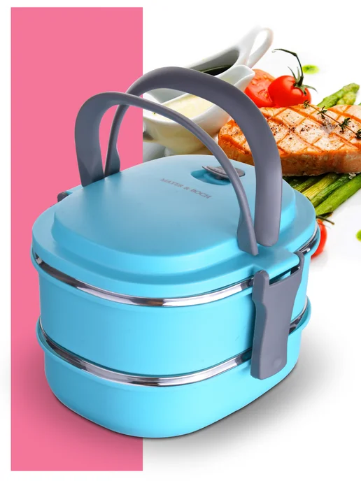 Пищевой контейнер двойной для еды из нержавеющей стали 1,7 л - фото 9